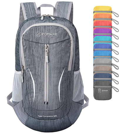 ZOMAKE Mochila de senderismo pequeña, 25 l, ligera, mochila de viaje, plegable, para mujeres y hombres, Mochilas de viaje, Azul oscuro, Pequeño