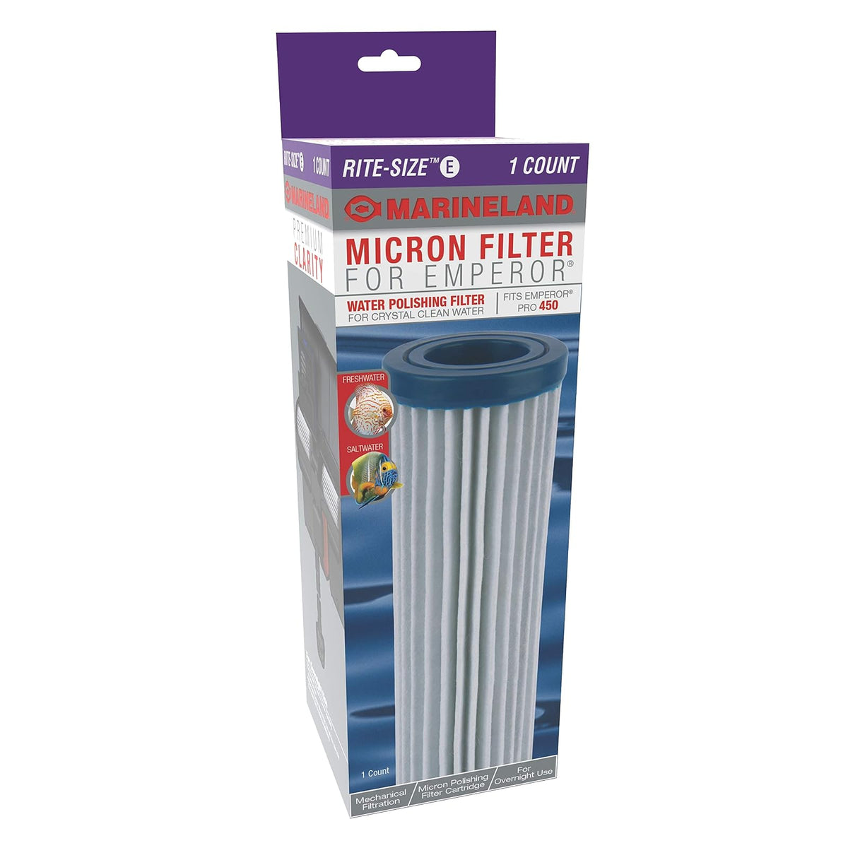 MarineLand - Filtro Micron para Emperor Pro 450, Agua cristalina, Rite-Size E