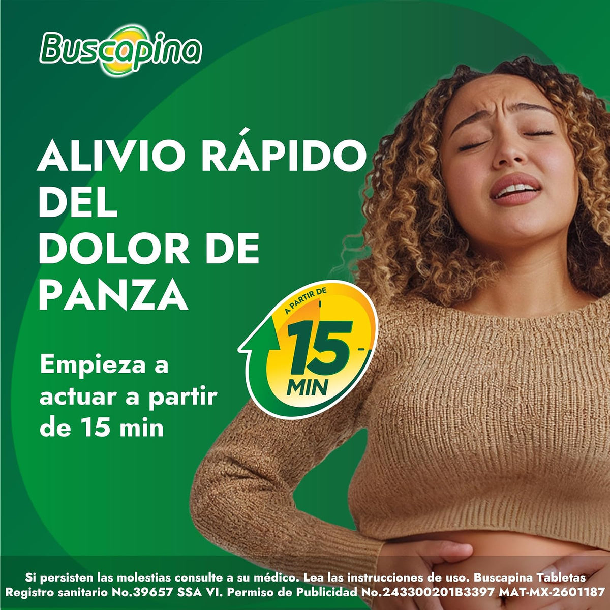 Buscapina Auxiliar en el Alivio del Dolor de Panza 24 tabletas. Alivio Eficaz del Dolor, Causados por Espasmos, Cólicos Estomacales e Intestinales