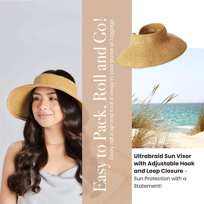 San Diego Hat Co. Visera ultrabraid con Ribete de Cinta y Banda para el Sudor Visor para Mujer