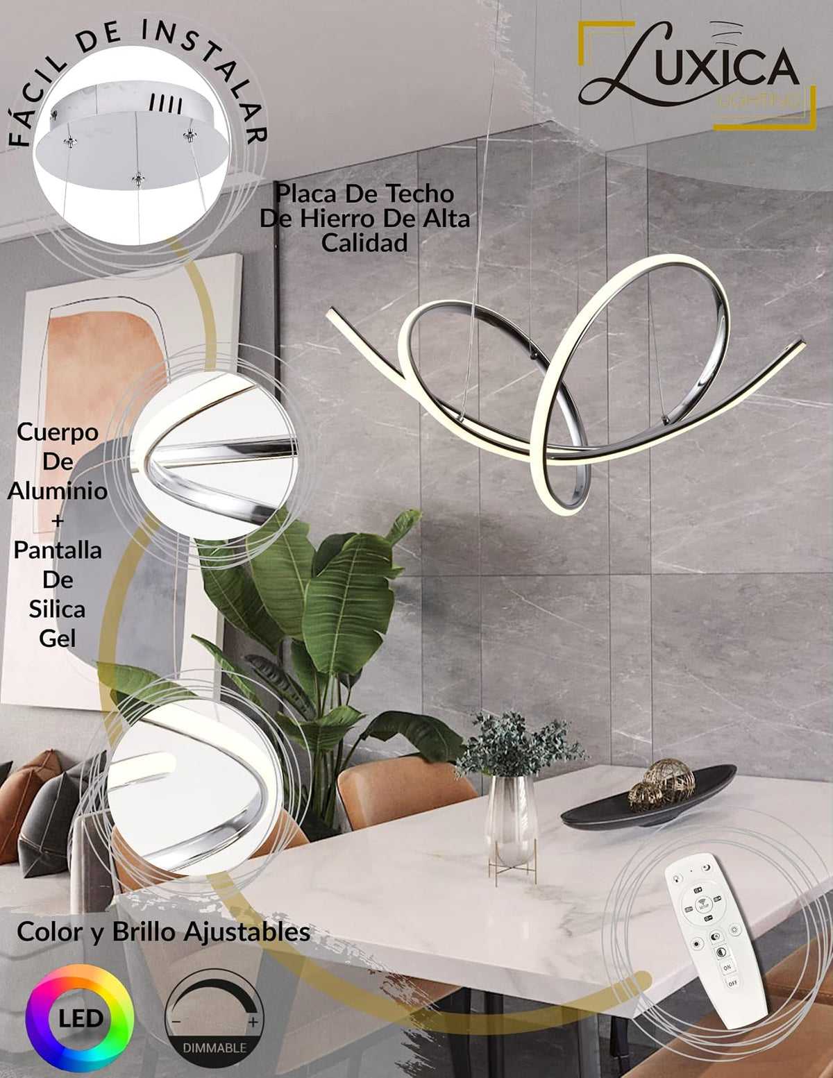 LÁMPARA TIPO CANDIL COLGANTE - LUXICA LIGHTING - Lampara Elegante y Moderna con Luz colgante LED - Lámparas innovadoras …