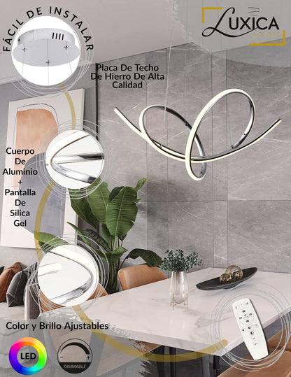 LÁMPARA TIPO CANDIL COLGANTE - LUXICA LIGHTING - Lampara Elegante y Moderna con Luz colgante LED - Lámparas innovadoras …