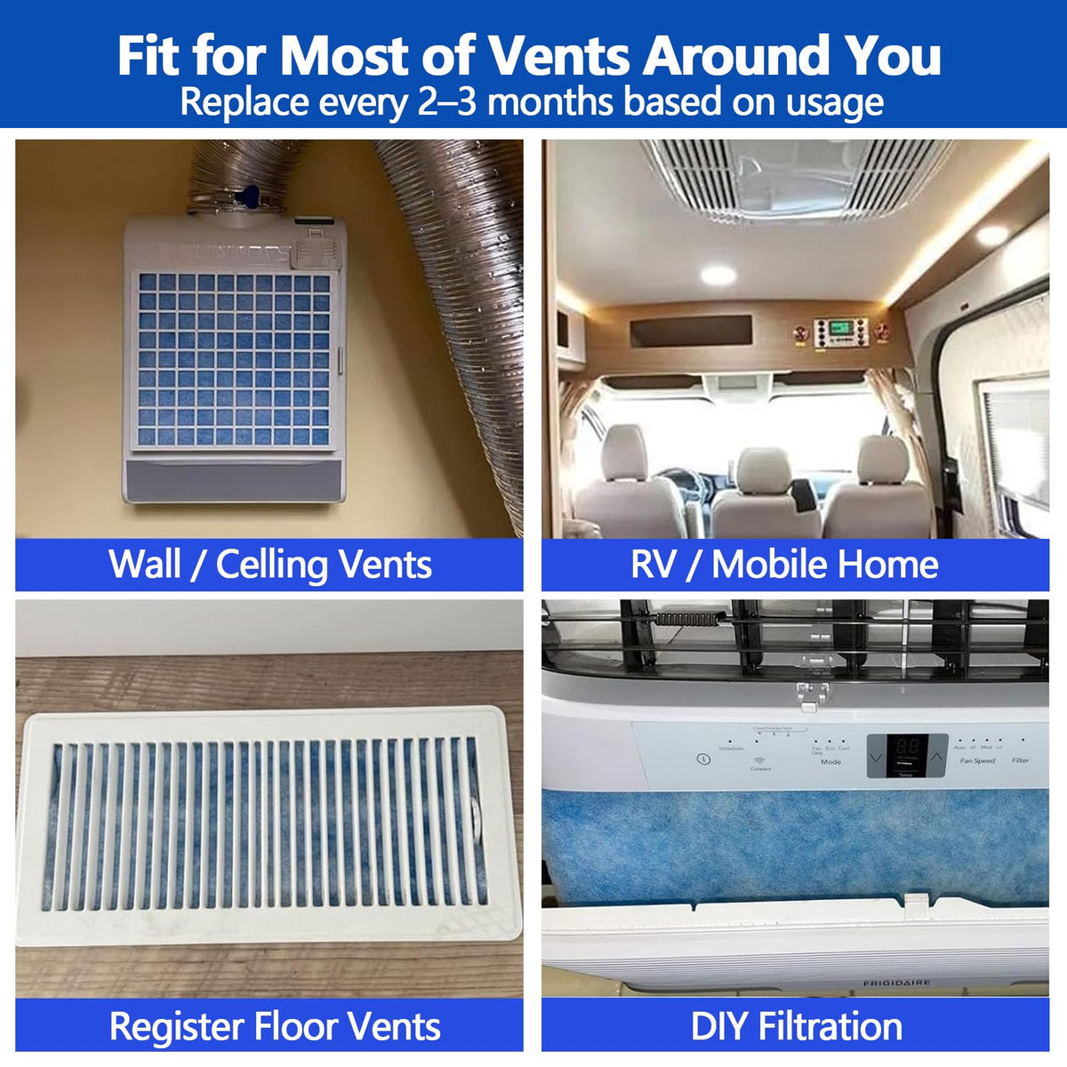 Demiwise Filtro de Ventilación HVAC Cortable MERV 8, Electrostático, 12 x 90 Pulgadas