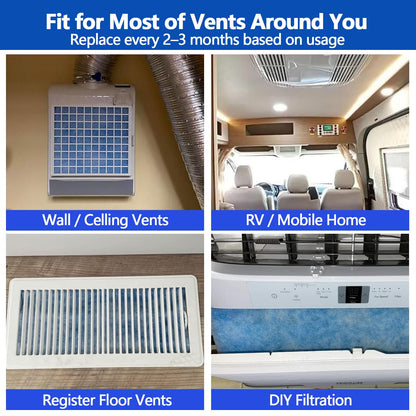 Demiwise Filtro de Ventilación HVAC Cortable MERV 8, Electrostático, 12 x 90 Pulgadas