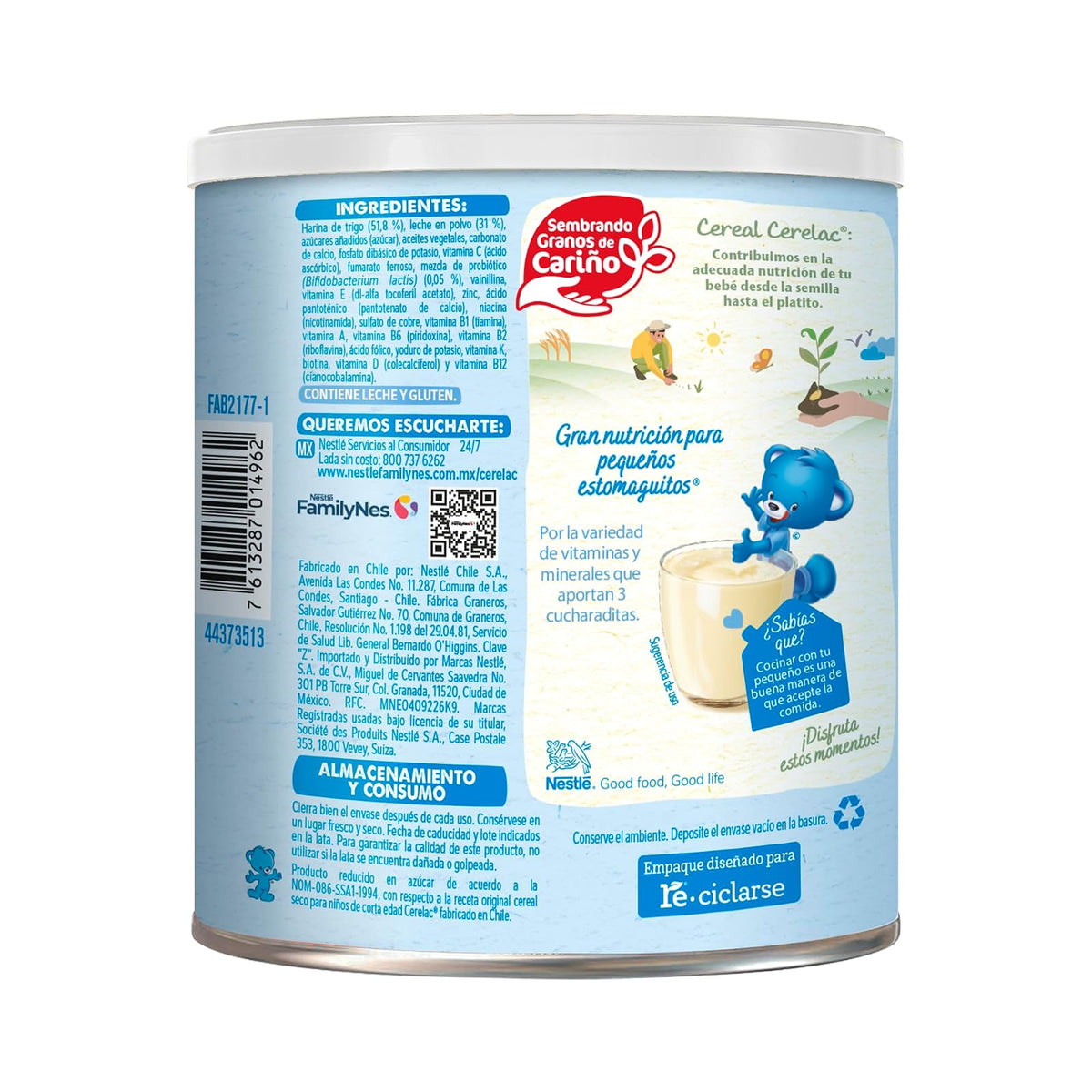 Cerelac, Cereal de Trigo con Leche Para Niños, A Partir de 1 Año, Lata 1 kg