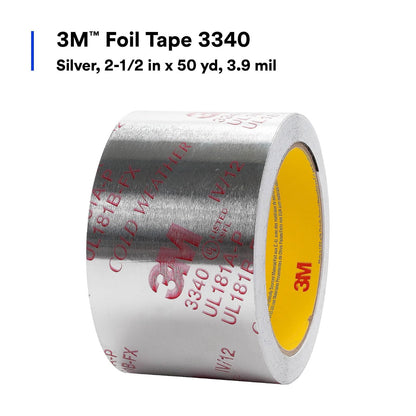 3M Cinta de Aluminio 3340 2.5" x 50 yd, Sellado HVAC Conductos