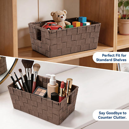 Whitmor - Cesta tejida pequeña para estante, Java, 6.5W x 11.42D x 4.53H in., 1