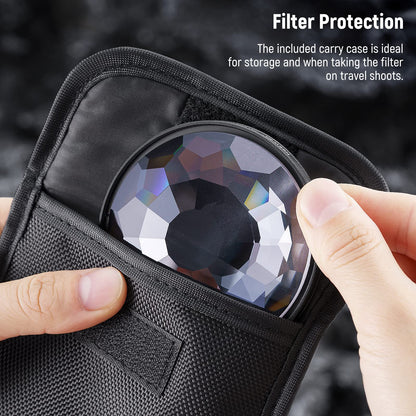 NEEWER 82mm Filtro de Lente de Prisma de Caleidoscopio, Filtro de Efecto de Vidrio de Cristal de Prisma para Fotografía con Múltiple Refracción y Número Variable de Sujetos Fotográficos