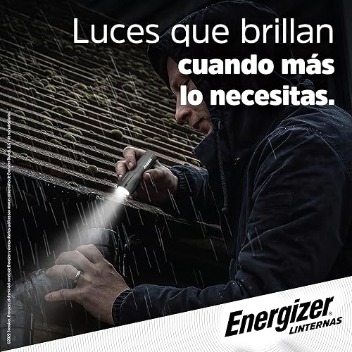 Energizer - Linterna LED Compacta, 80 Lúmenes, Cuerpo Metálico | Incluye cordón para colgar, Funciona con 3 pilas AAA, Ideal para camping, emergencias y uso cotidiano