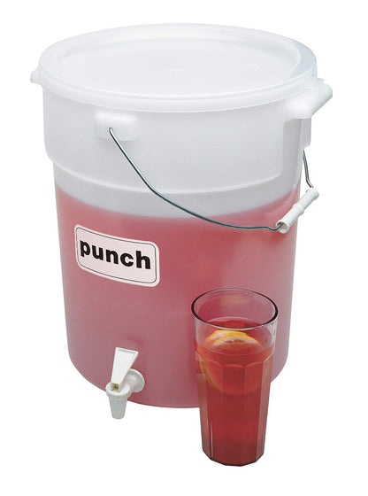 Cambro DSPR6148 Dispensador de bebidas de seis galones (22,7 l), blanco, caja de 22 cuartos de galón