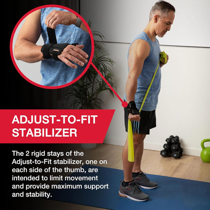 Mueller Sports Medicine Estabilizador de pulgar ajustable para ajustar, para hombres y mujeres, negro, talla única