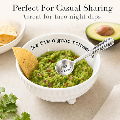 Mud Pie Guacamole - Juego de platos para servir, color blanco