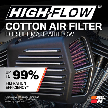 K&N Sistema de admisión de aire: kit de filtro de aire para Harley Davidson 2008 – 2017 Touring, modelos Softail 96CI, 103CI, Road Glide, Softail, Street Glide, Road King RK-3952