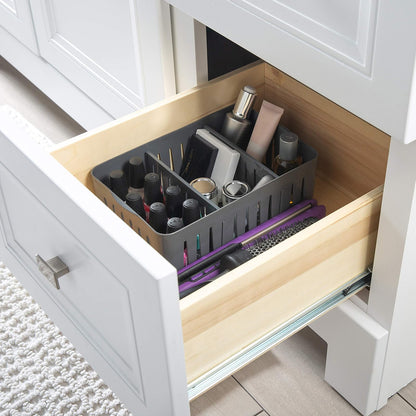 Simplify - Contenedor apilable de 3 Compartimentos con divisores Ajustables, Organizador de cajones, Cesta de Almacenamiento, Buena para Oficina, Suministros de computadora, recámara, baño,
