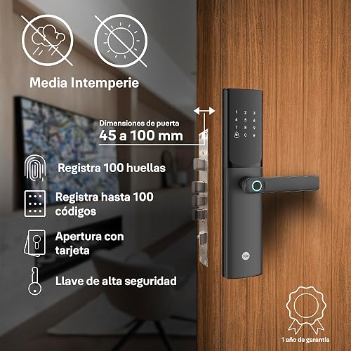 Yale Cerradura Para Puerta Inteligente Digital Con Huella De Alta Seguridad Modelo Julius