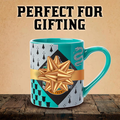 Silver Buffalo HP7032 Harry Potter Taza de cerámica con escudo de Slytherin House, 414 ml
