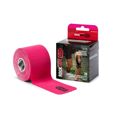 RockTape Go Cinta Adhesiva para Kinesiología, Precortada - EXTRASTICKY - Rosa