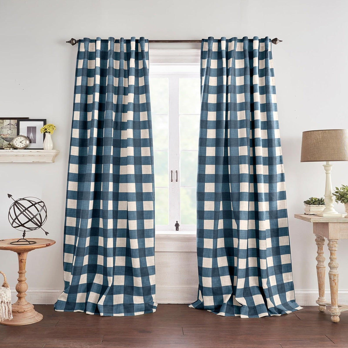 Elrene Home Fashions Cortina Oscurecedora Grainger a Cuadros - negro - 73.7An x 124.5Al cm (1 Paneles)