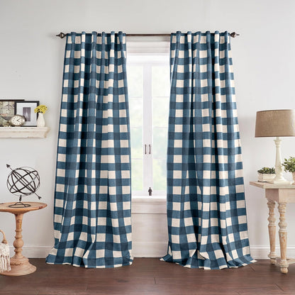 Elrene Home Fashions Cortina Oscurecedora Grainger a Cuadros - negro - 73.7An x 124.5Al cm (1 Paneles)