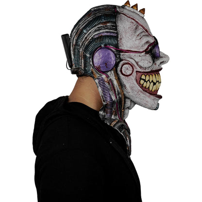 Ghoulish Productions Máscara De Látex Glasses Smile, Accesorio Payaso Sonriente, Disfraz Aterrador Halloween y Fiestas Temáticas, Cosplay Ciberpunk Clown, Diseño Artesanal Máscara Luminosa