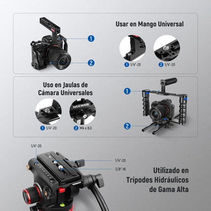 NEEWER Juego de 26 Tornillos para Fotografía,Incluye Tornillos M2,M2,5, M3 y M4 de 1/4" 3/8" Compatibles con SmallRig NEEWER Jaula de Cámara,Asa Superior,Empuñadura Lateral,Placa QR para Trípode,UA002