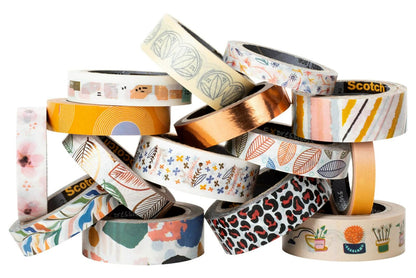 Scotch Washi - Cinta de diseño caprichoso, 15 rollos, ideal para diario de balas, álbumes de recortes y decoración de bricolaje (C1017-15-P5)