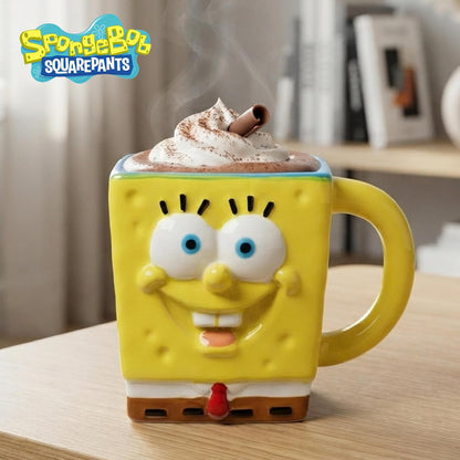 Silver Buffalo Nickelodeon Bob Esponja SquarePants 3D Taza de cerámica esculpida, 20 onzas, color amarillo