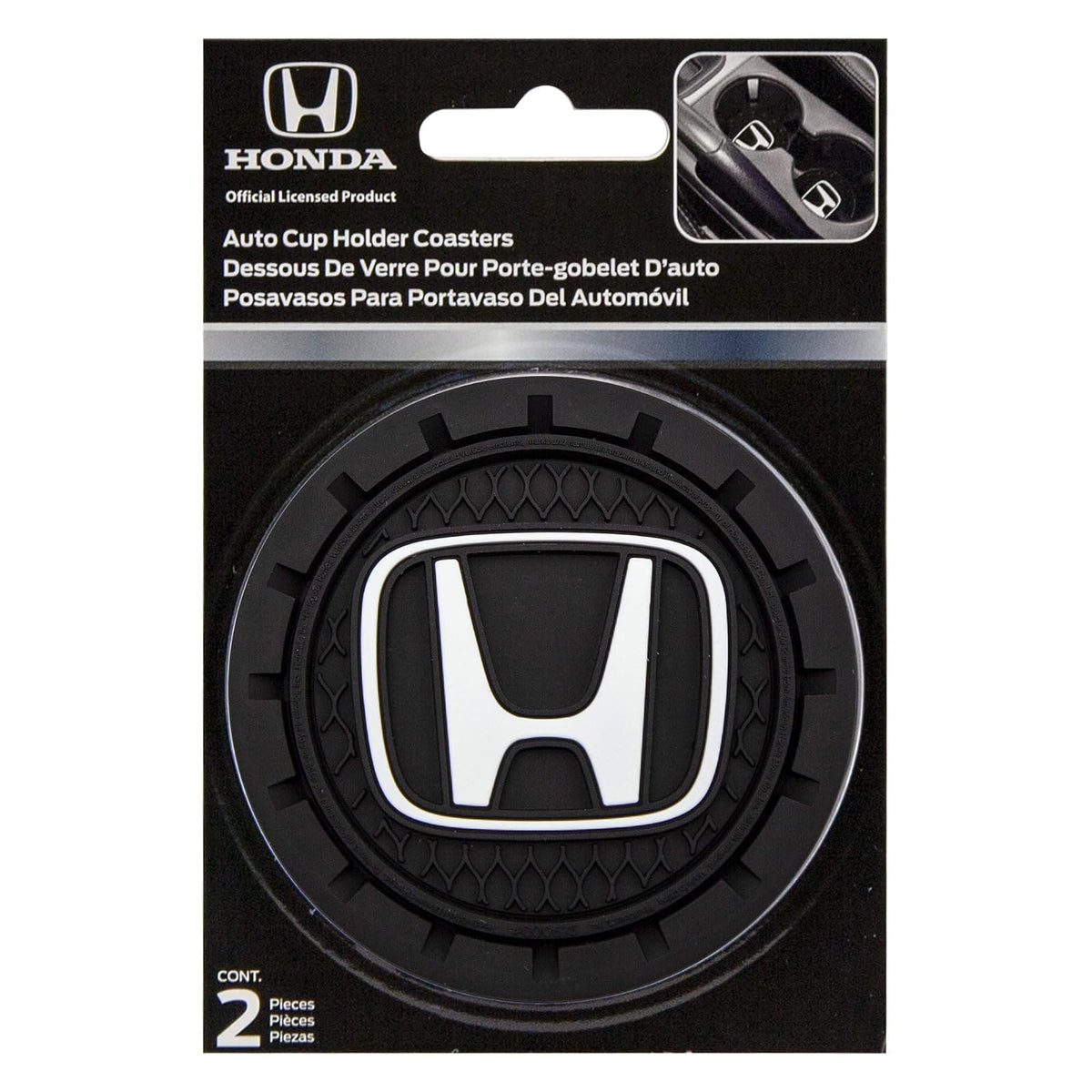 Plasticolor Posavasos de Plástico para Honda, Negro, 000675R01