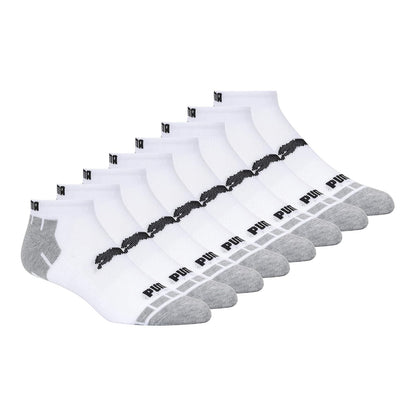 PUMA Paquete de 8 calcetines de corte bajo Calcetines para correrpara hombre - 10-13 - Blanco - Gris