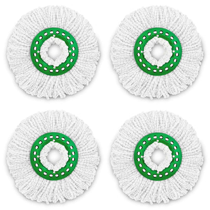 Libman Tornado - Recambios para trapeador giratoria, 4 Cabezales de Microfibra, fáciles de reemplazar, Lavables a máquina, Verde y Blanco, (Paquete de 4)