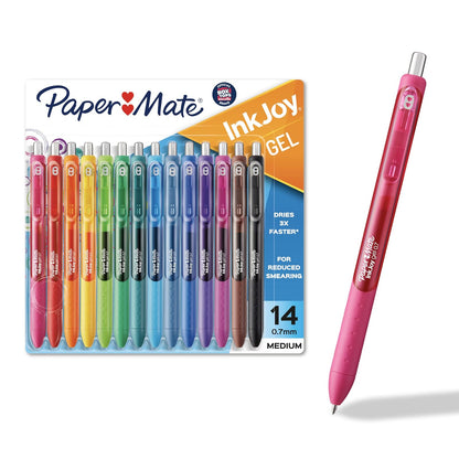 Paper Mate InkJoy Bolígrafos de Gel, Punto Fino - 14 Unidad (Paquete de 1) - Punta media