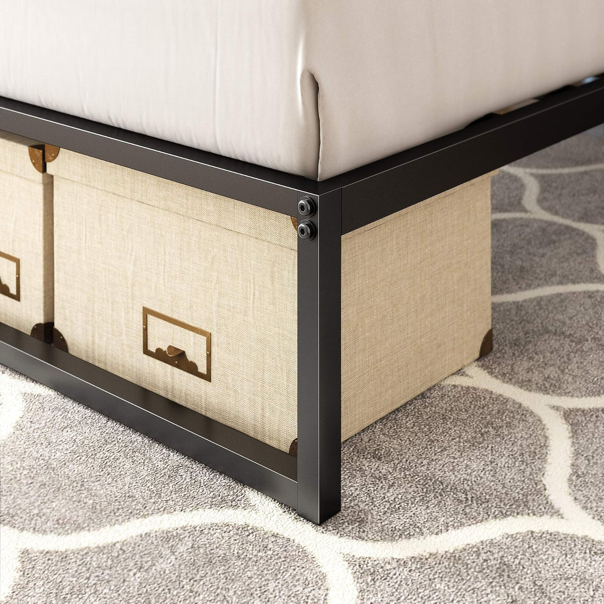 Zinus Lorelai | Base de Cama Individual de Metal con Marco de Acero Resistente y Moderno de Fácil Armado | Garantía de 5 Años