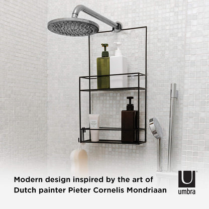 Umbra Cubiko Organizador de ducha con dos estantes, negro