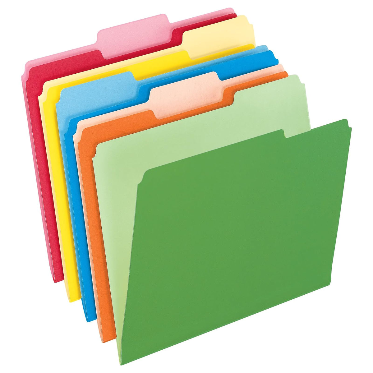 Pendaflex Fólder Bitono, Ceja 1/3, Caja con 100 - Multicolor Brillante
