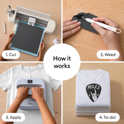 Cricut | Vinilo Termoadhesivo Value con Glitter | Vinilo de transferencia de calor HTV