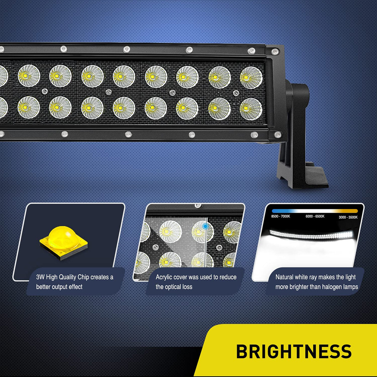 Nilight ZH120 - Barra de Luz LED Curva 50 Pulgadas 288 W para Conducción Fuera de Carretera