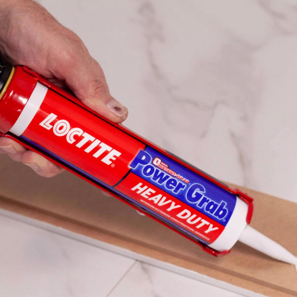 Loctite Power Grab Express - calcomanía de construcción resistente, pegamento de construcción versátil para madera, pared, azulejos, tablero de espuma y más, cartucho de 9 onzas líquidas, paquete de 1