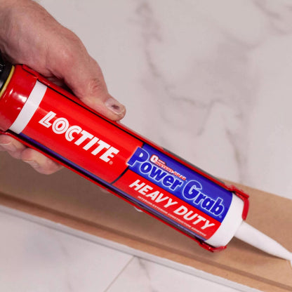 Loctite Power Grab Express - calcomanía de construcción resistente, pegamento de construcción versátil para madera, pared, azulejos, tablero de espuma y más, cartucho de 9 onzas líquidas, paquete de 1