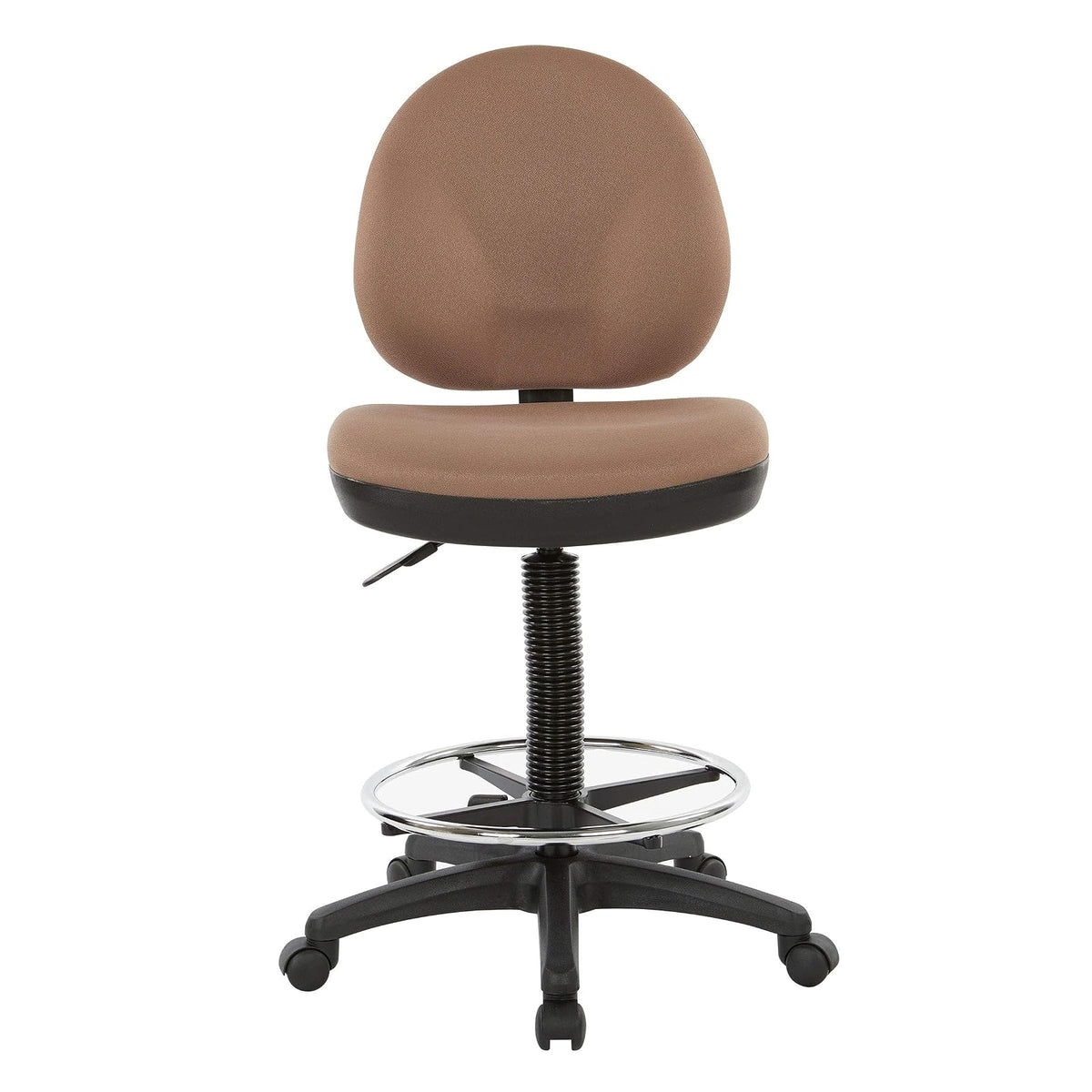 Office Star DC Series - Silla de Dibujo con Asiento y Respaldo esculpidos, Soporte Lumbar Integrado y Anillo de pie Ajustable, Tela Negra Icono