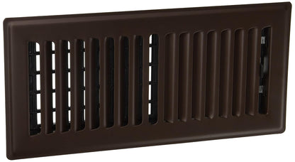 Decor Grates LP410-DKBWN 4-Inch by 10-Inch Louvered Floor Register, Dark Brown