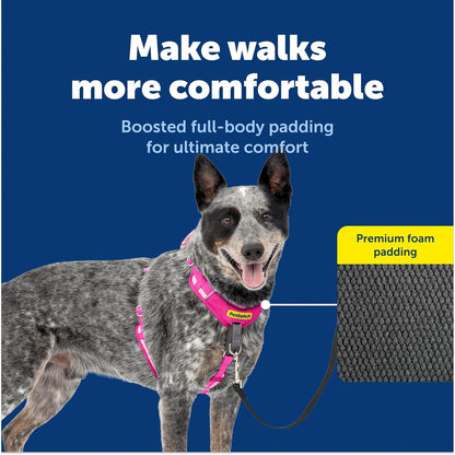 PetSafe Easy Walk - Arnés para Perro cómodo sin tirones, Acolchado de Cuerpo Completo, Mejores Paseos en el Primer Uso, 5 Puntos de Ajuste Mediano/Grande, Rosa