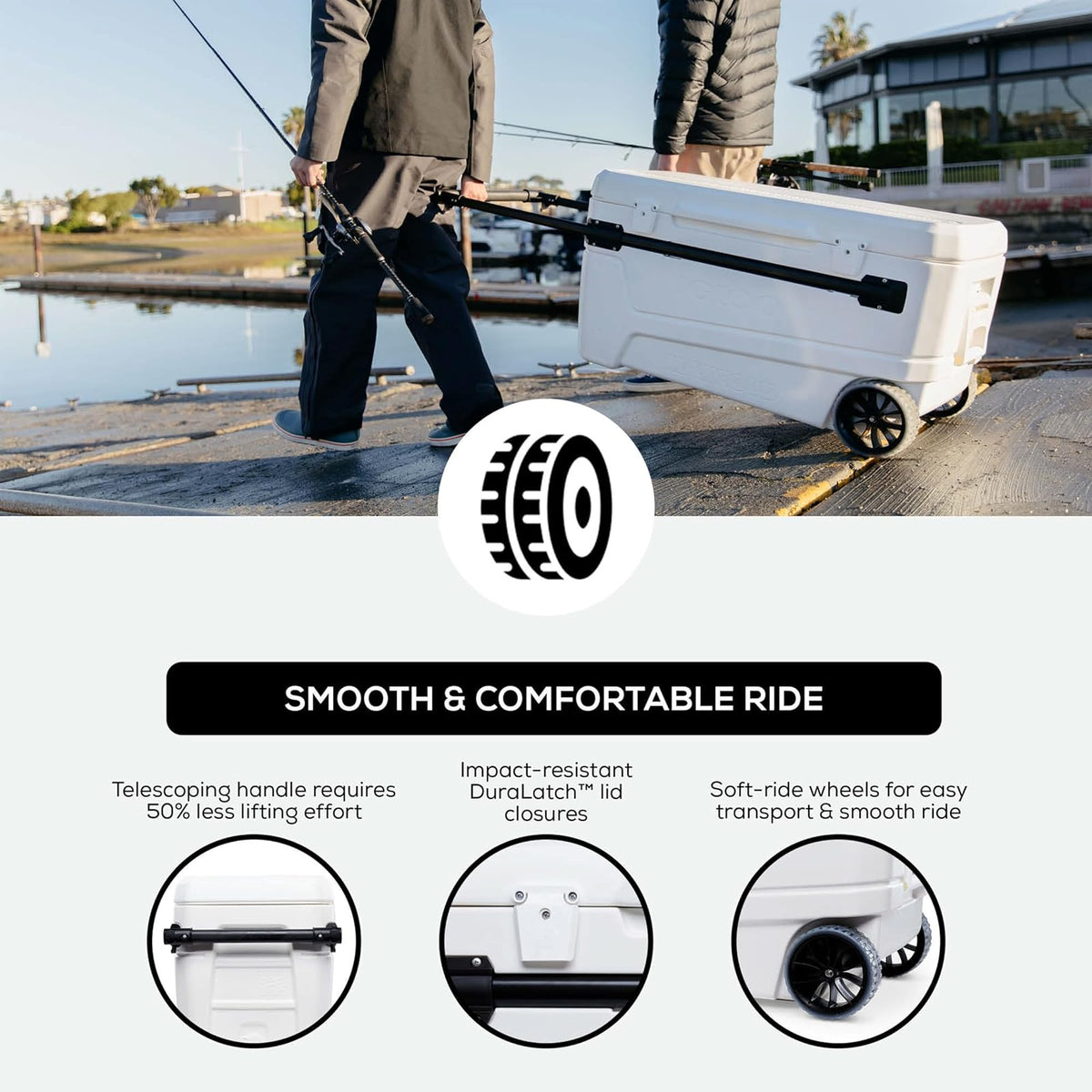 Igloo 45184 Glide Pro, Hielera 110, 150 latas, blanca