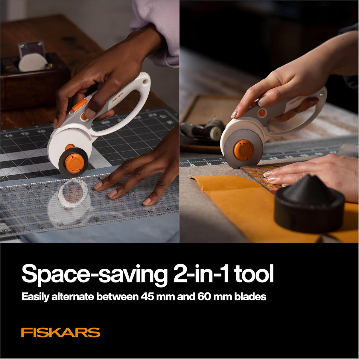 Fiskars Easy Change DuoLoop - Cortador rotativo (45 mm/60 mm)