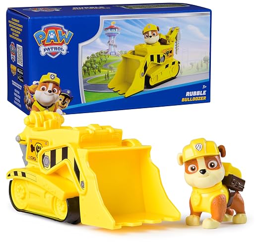 Paw Patrol, Excavadora de Rubble, vehículo de Juguete con Figura de acción Coleccionable, Juguetes respetuosos con el Medio Ambiente para niños y niñas a Partir de 3 años