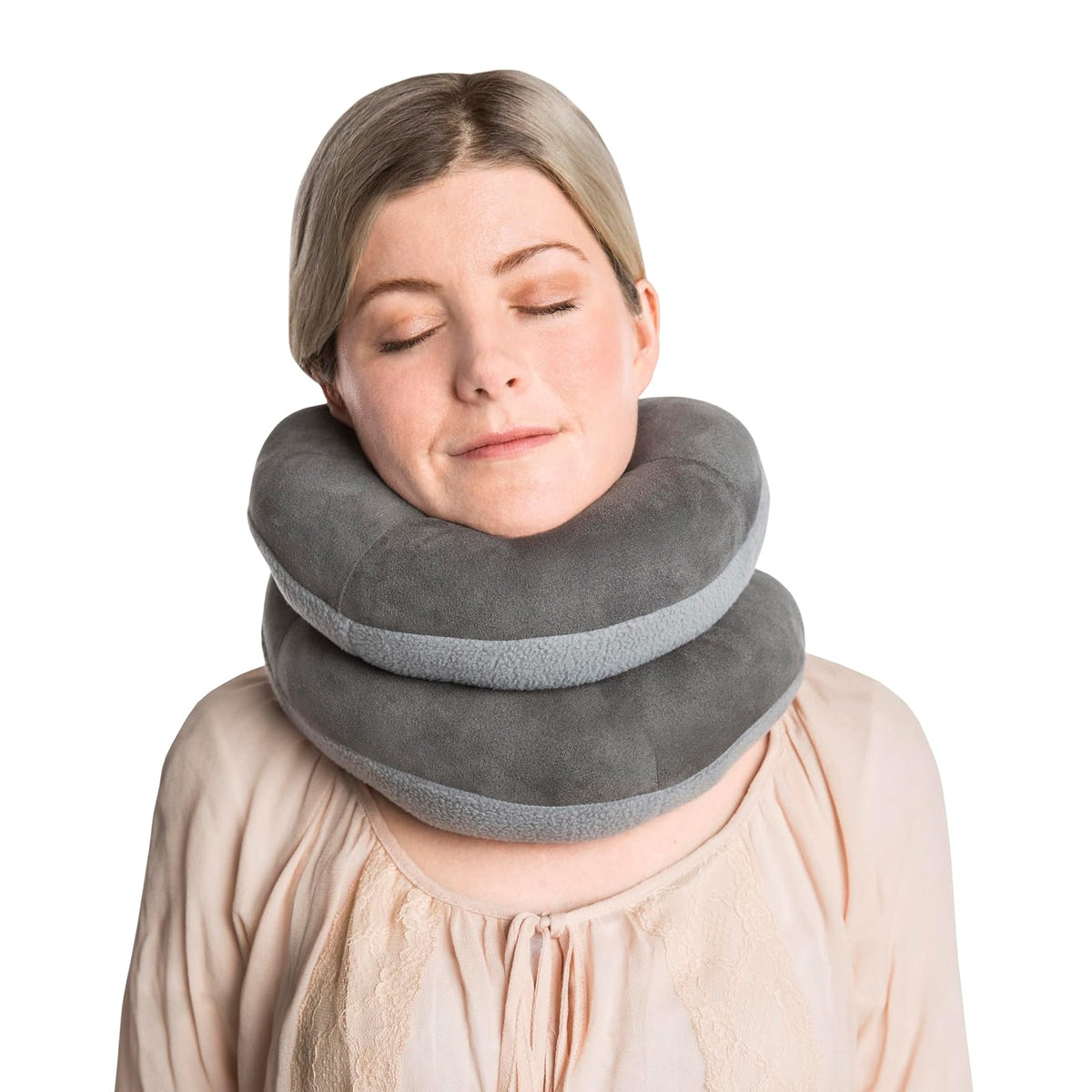 Travelon Deluxe Wrap-n-Rest - Almohada, Travelon Deluxe Wrap-n-rest - Almohada, gris oscuro/gris claro, Una talla