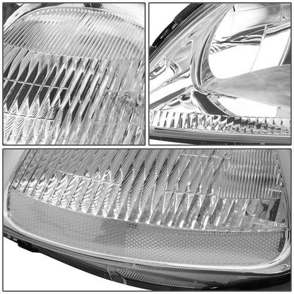 DNA Motoring HL-OH-HC96-CH-CL1 Par de Faros Delanteros para Honda Civic 1996-1998, Cromo/Transparente