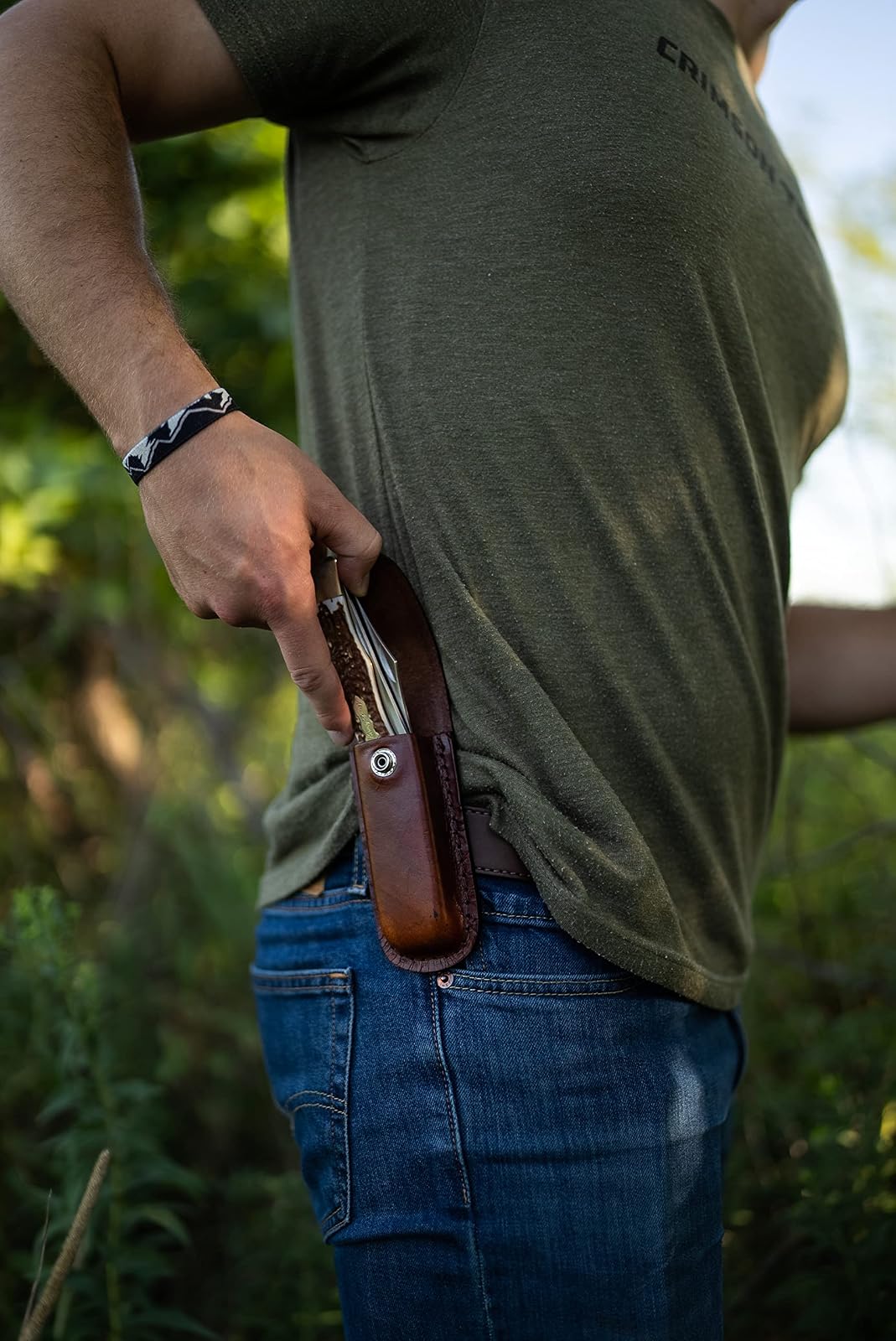 Uncle Henry Next Gen Staglon 227UH - Cuchillo Plegable de 9.3 Pulgadas con Hoja de Punta de Clip de Acero Inoxidable de 4 Pulgadas, Hoja Trasera Recta y Mango de Staglon para Caza, Camping y EDC