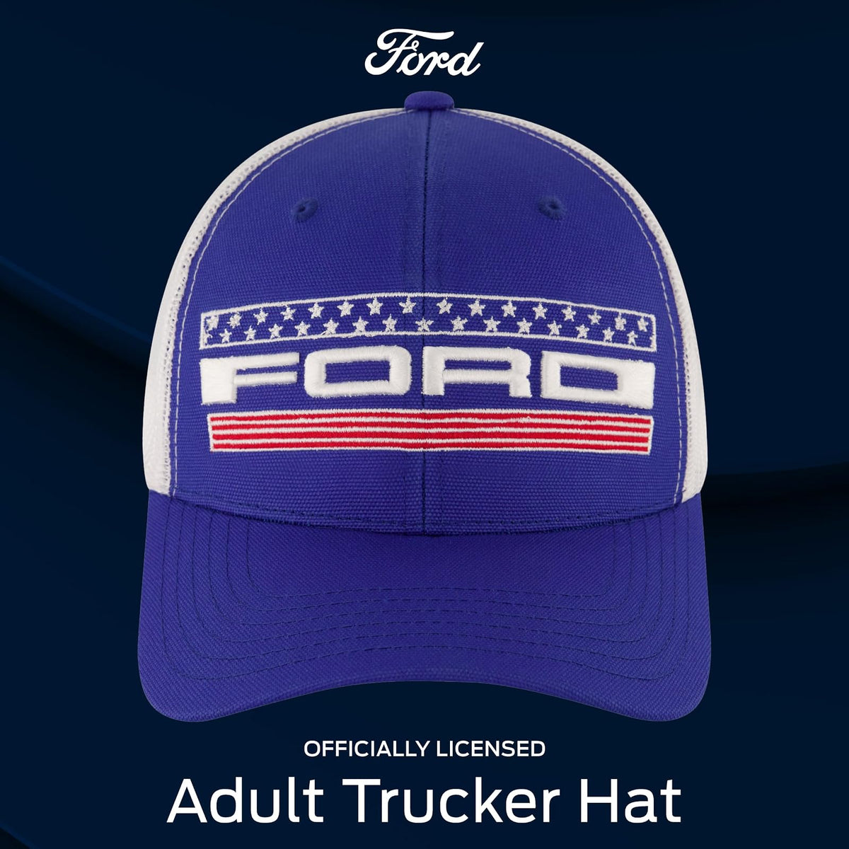 Ford Truck Hat, Logo Mesh Adjustable Baseball Cap with Curved Brim