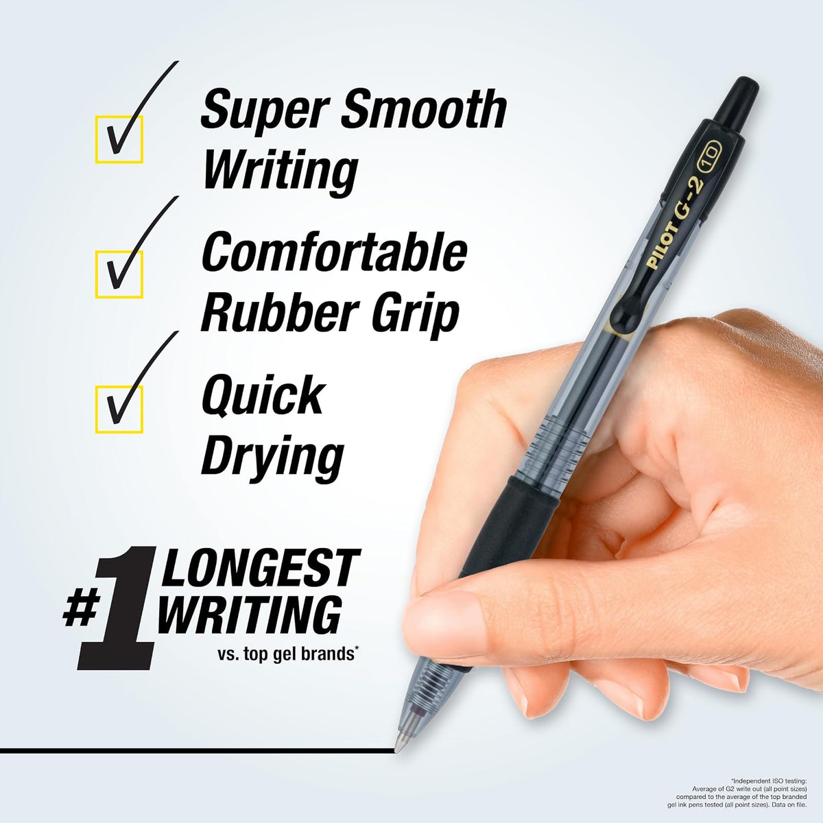 Pilot G2 Premium Bolígrafos De Gel 1.0 Mm | Negro, puntas negras, 14, paquete de 1