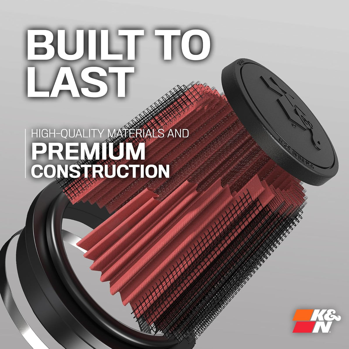 K&N Filtro de Aire Universal Flujo Original Rendimiento Premium Lavable Diámetro Brida 5 Pulgadas Altura 9 Pulgadas Rojo RU-3020